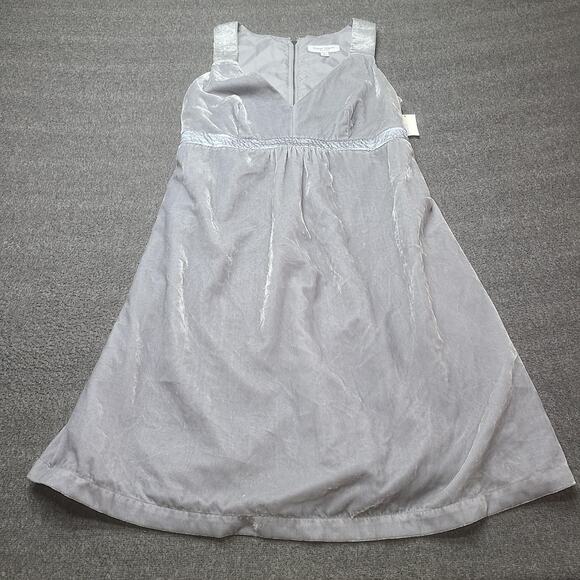 Liz Lange Maternity Dress Womens Small Silver Velvet Sequin Strap V Neck A-Line - Picture 1 of 11